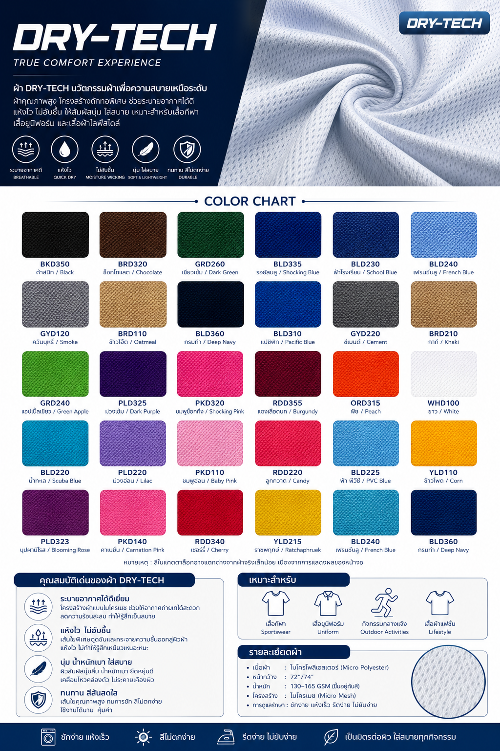 ผ้า Drytech Premium